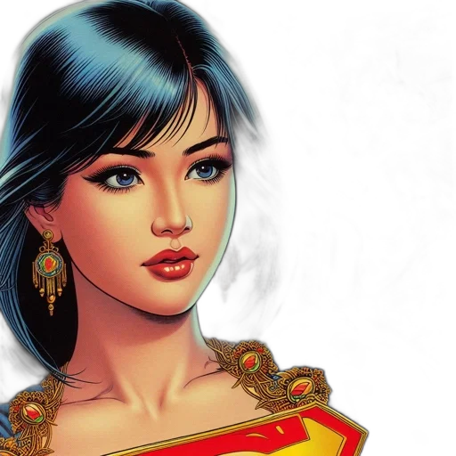 jewelry, comic book art, fantasy art, photorealistic, concept art, red, colorful, golden transparent PNG cut-out