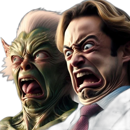 concept art, photorealistic, comic book art, fantasy art, art, features, two, contrasting transparent PNG cut-out