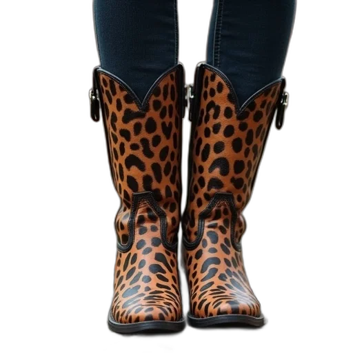 shoes, animal, print, boot transparent PNG cut-out