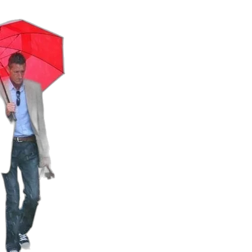 umbrella, jacket, staff, 3d render transparent PNG cut-out