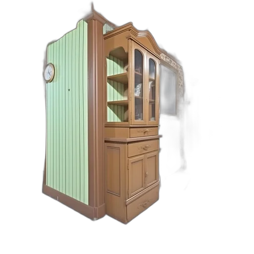 furniture, dress, 3d render, photorealistic, concept art, old-fashioned, hallway, wooden transparent PNG cut-out
