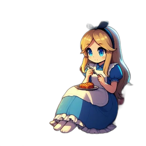 dress, staff, bottle, face, pixel art, concept art, watercolor, anime transparent PNG cut-out