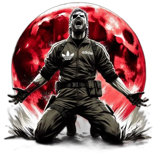 comic book art, concept art, fantasy art, pixel art, outer space, man, adidas, tracksuit transparent PNG cut-out