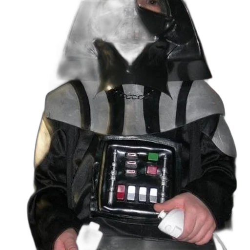 jacket, staff, robot, mask, cyberpunk, concept art, person, dressed transparent PNG cut-out