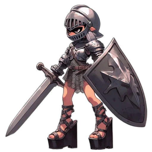 sword, weapon, concept art, fantasy art, 3d render, pixel art, armored, female transparent PNG cut-out