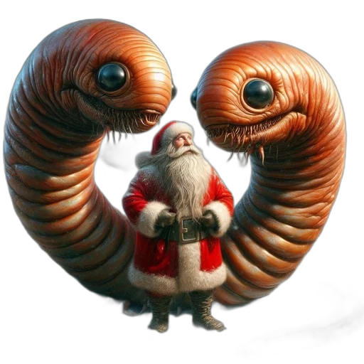 creature, concept art, 3d render, santa, claus, stands, amid, snow-covered transparent PNG cut-out
