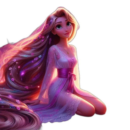 dress, hair, fantasy art, concept art, 3d render, watercolor, pastel, female transparent PNG cut-out