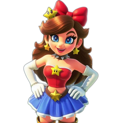 crown, dress, staff, face, 3d render, concept art, cartoon, pixel art transparent PNG cut-out