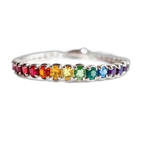 jewelry, crown, colorful, silver, bracelet, row, gemstones, displayed transparent PNG cut-out