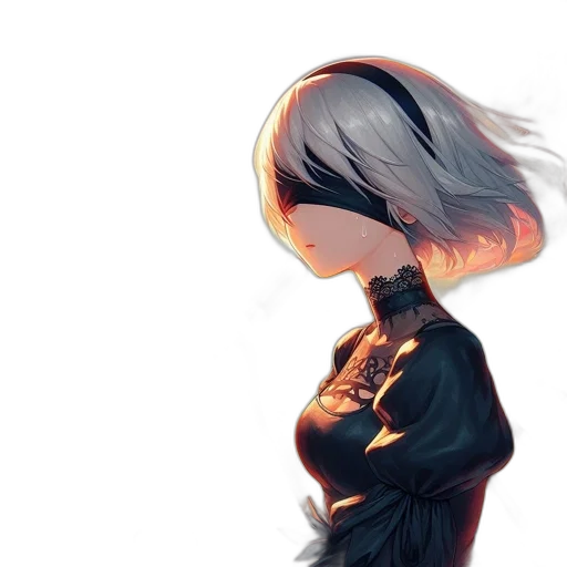 mask, jacket, face, hair, concept art, anime, cyberpunk, watercolor transparent PNG cut-out