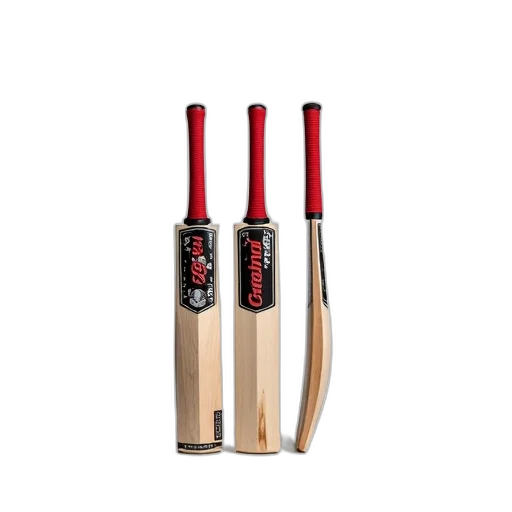 set, three, cricket, bats, red, white, handles, black transparent PNG cut-out