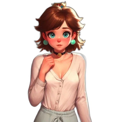 dress, staff, face, jewelry transparent PNG cut-out