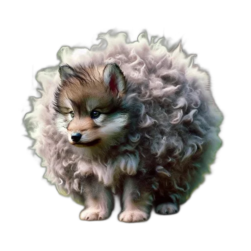 animal, creature, hair, staff, concept art, 3d render, fantasy art, photorealistic transparent PNG cut-out