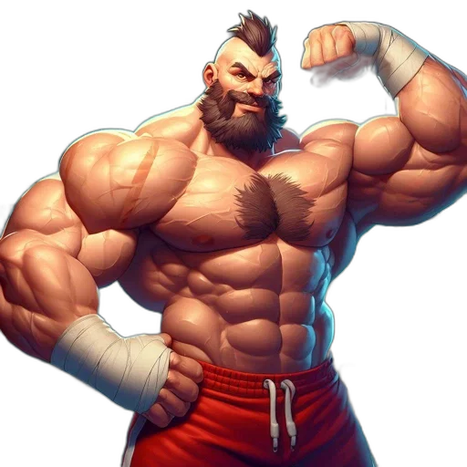 weapon, concept art, fantasy art, pixel art, photorealistic, man, red, shorts transparent PNG cut-out