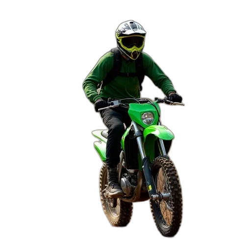 green, man, riding, kawasaki transparent PNG cut-out