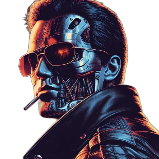robot, face, mask, jacket, cyberpunk, comic book art, concept art, pixel art transparent PNG cut-out