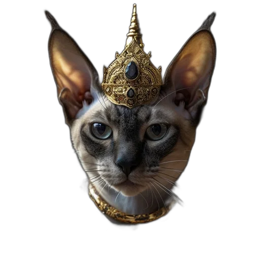 crown, staff, animal, jewelry, photorealistic, fantasy art, concept art, 3d render transparent PNG cut-out