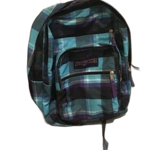 jacket, blue, purple, plaid, jansport, backpack, multiple, pockets transparent PNG cut-out
