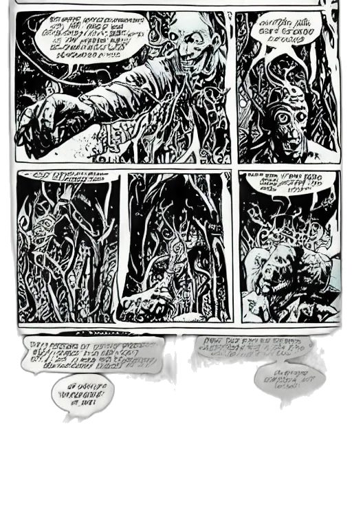 comic book art, concept art, forest, underwater transparent PNG cut-out