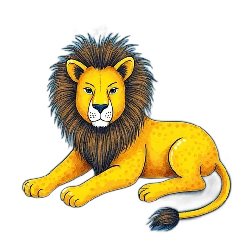 animal, crown, staff, watercolor, concept art, cartoon, fantasy art, stylized transparent PNG cut-out