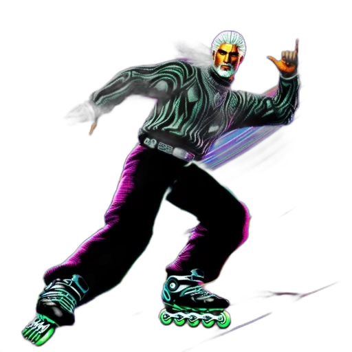 jacket, robot, mask, concept art, pixel art, vaporwave, 3d render, animated transparent PNG cut-out