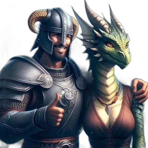 dragon, sword, fantasy art, concept art, photorealistic, pixel art, man, medieval transparent PNG cut-out