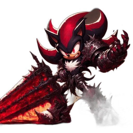dragon, weapon, concept art, fantasy art, red, anthropomorphic, feline, character transparent PNG cut-out