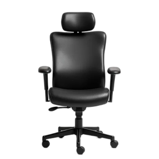 furniture, staff, 3d render, sleek, modern, black, office, chair transparent PNG cut-out