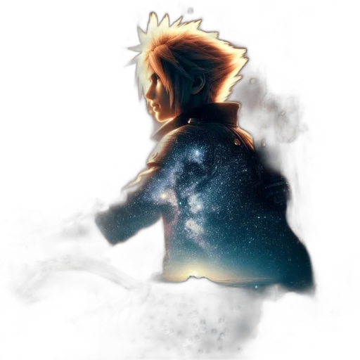 concept art, pixel art, fantasy art, comic book art, outer space, snow, fire, individual transparent PNG cut-out