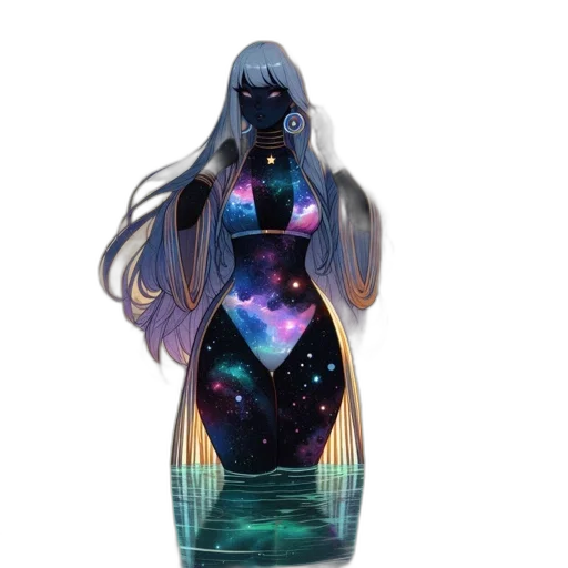 dress, bottle, fantasy art, concept art, pixel art, vaporwave, outer space, dark transparent PNG cut-out