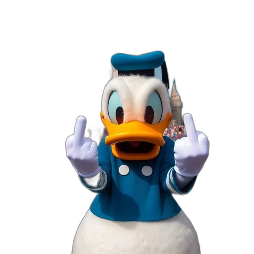 animal, staff, jacket, mask, 3d render, blue, donald, duck transparent PNG cut-out