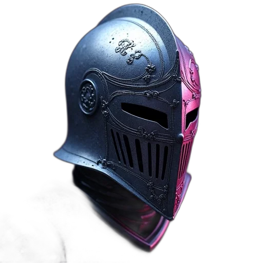 mask, crown, weapon, hat, 3d render, concept art, photorealistic, vaporwave transparent PNG cut-out