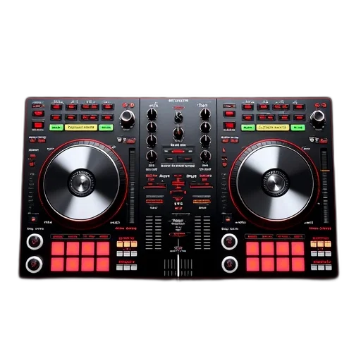 digital, mixer, interface, two, turntables, various, controls, buttons transparent PNG cut-out