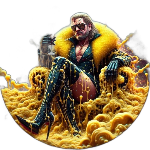 jacket, food, concept art, comic book art, cyberpunk, fantasy art, individual, long transparent PNG cut-out