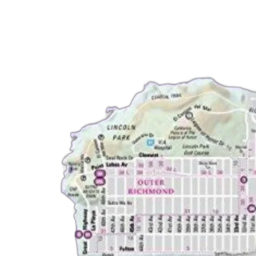 map, section, showing, outer, richmond, area, near, pacific transparent PNG cut-out