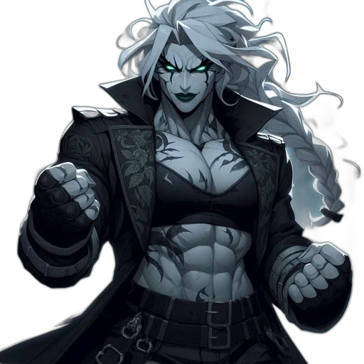 concept art, comic book art, fantasy art, pixel art, dark, monochrome, green, intense transparent PNG cut-out