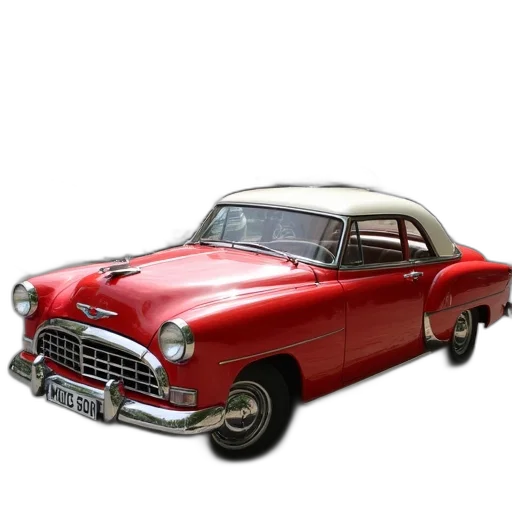 car, 3d render, photorealistic, concept art, red, vintage, white, roof transparent PNG cut-out
