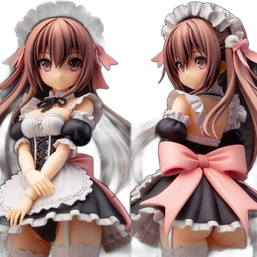 3d render, concept art, photorealistic, anime, monochrome, character, figure, 7th transparent PNG cut-out