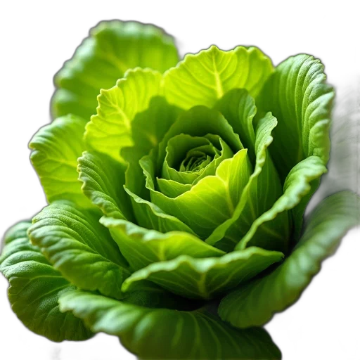 flower, food, crown, face, photorealistic, 3d render, green, close-up transparent PNG cut-out