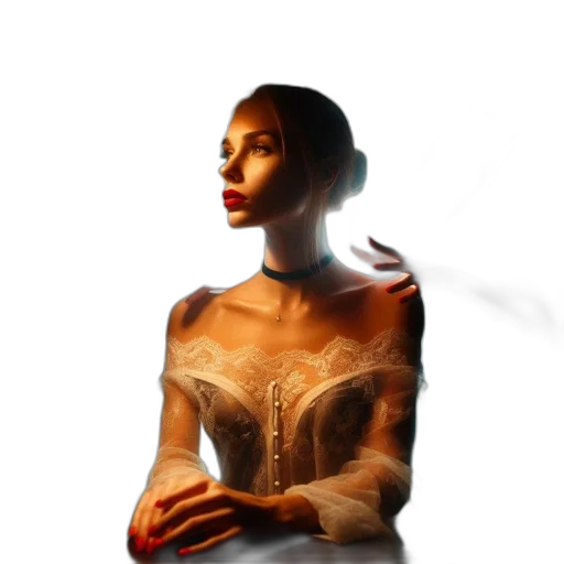 dress, jewelry, robot, crown, fantasy art, concept art, 3d render, photorealistic transparent PNG cut-out