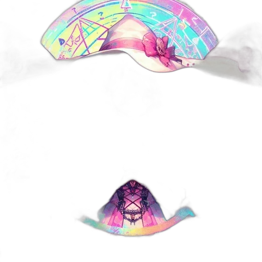 hat, umbrella, mask, crown, vaporwave, concept art, anime, fantasy art transparent PNG cut-out