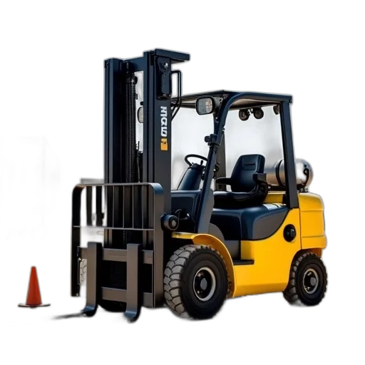 furniture, weapon, yellow, forklift, black, seat, control, panel transparent PNG cut-out