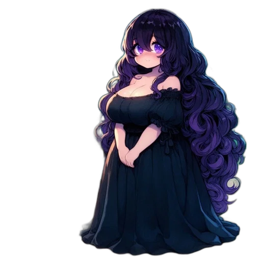 dress, hair, crown, creature, pixel art, anime, concept art, fantasy art transparent PNG cut-out