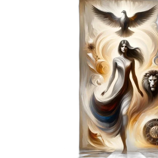 fantasy art, concept art, oil painting, photorealistic, fire, outer space, two, panels transparent PNG cut-out