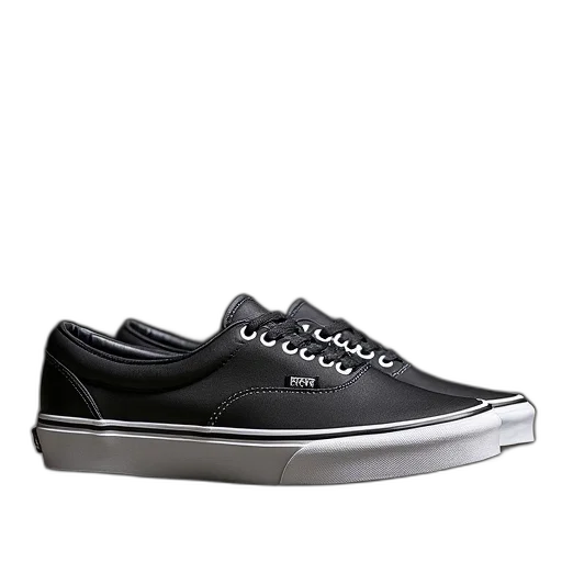 shoes, vans, era, sneakers, black, leather transparent PNG cut-out