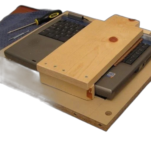 weapon, wooden, laptop, stand, screwdriver, top transparent PNG cut-out