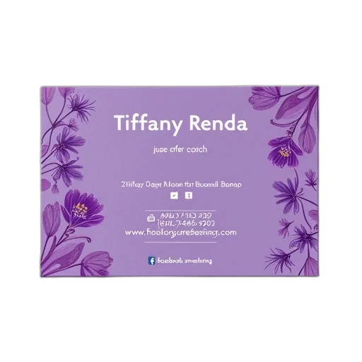 jewelry, 3d render, business, card, purple, background, featuring, floral transparent PNG cut-out