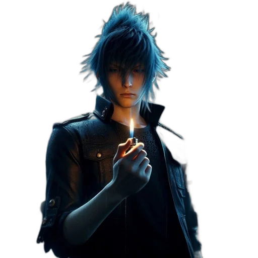 jacket, staff, sword, weapon, concept art, cyberpunk, fantasy art, 3d render transparent PNG cut-out