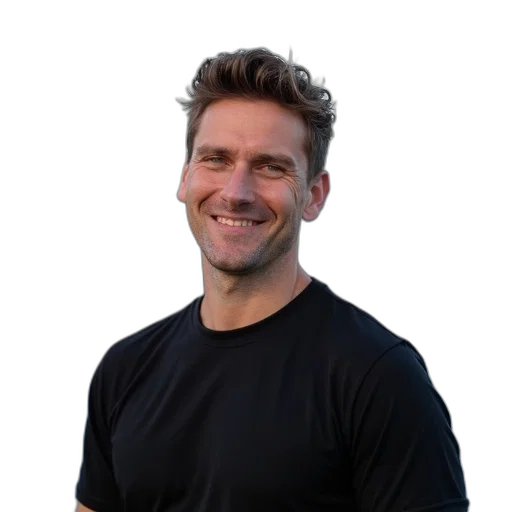 staff, face, hair, jacket, man, short, wavy, smiling transparent PNG cut-out