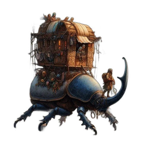 robot, creature, furniture, dragon, concept art, fantasy art, 3d render, watercolor transparent PNG cut-out
